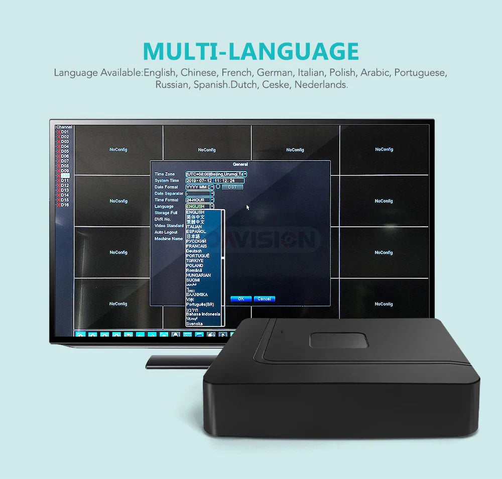 1080P 16CH Network Video Recorder with Motion Alerts and Cloud Support