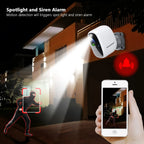 Portable 1080p Outdoor WiFi Cam 32G TF, PIR Motion Alert, Waterproof, 2-Way Talk
