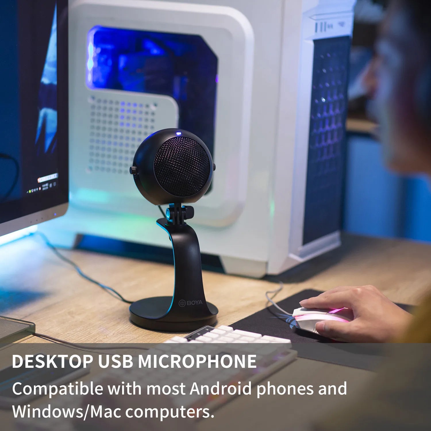 Desktop USB Condenser Microphone with Cardioid Pattern