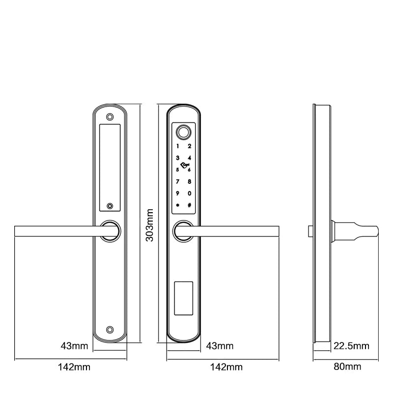 Keyless Electronic Door Lock with RFID, Bluetooth & Fingerprint Access