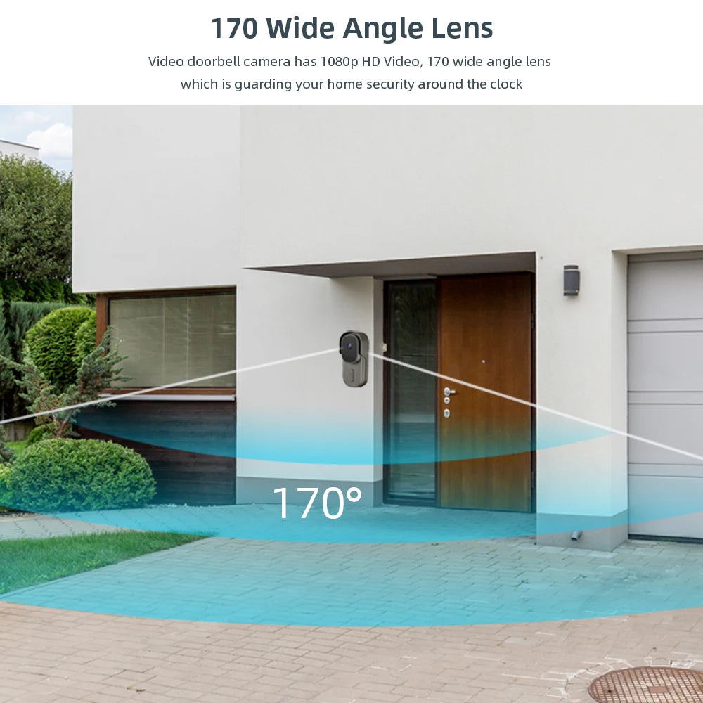 1080P Smart WiFi Doorbell with 32GB Storage, Night Vision, Motion Alerts & Chime