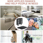 Folding Bathroom Shower Chair with Wall-Mounted Design and 150kg Load Capacity