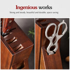 Wooden Knife Holder Rack with Storage Slots Kitchen Countertop