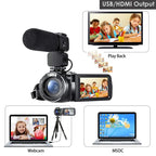 1080p Camcorder with Wi-Fi, IR Night Vision & Mic