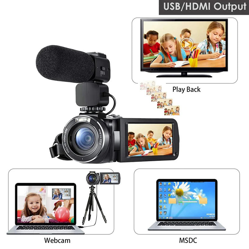 1080p Camcorder with Wi-Fi, IR Night Vision & Mic