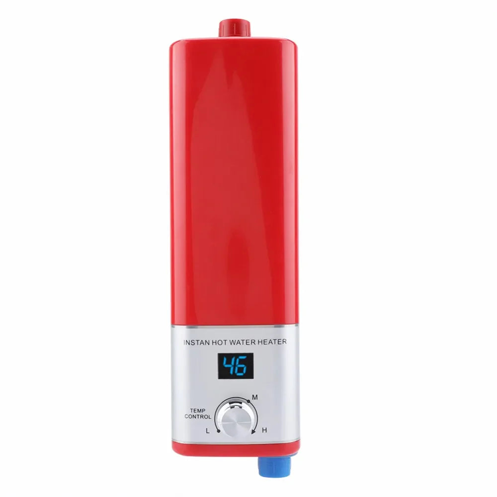 Fast Heating 5500W Electric Water Heater for Bathroom Red
