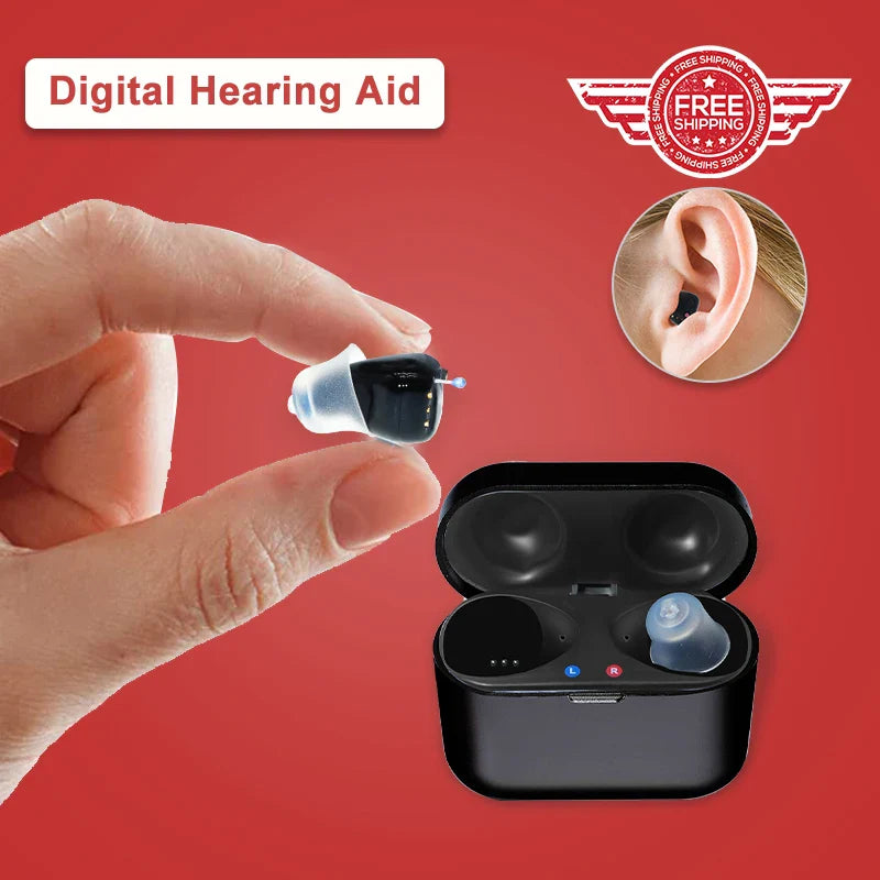 Digital Hearing Aids Pair – Portable, Adjustable, Rechargeable SR61-Pearl Grey-Pair