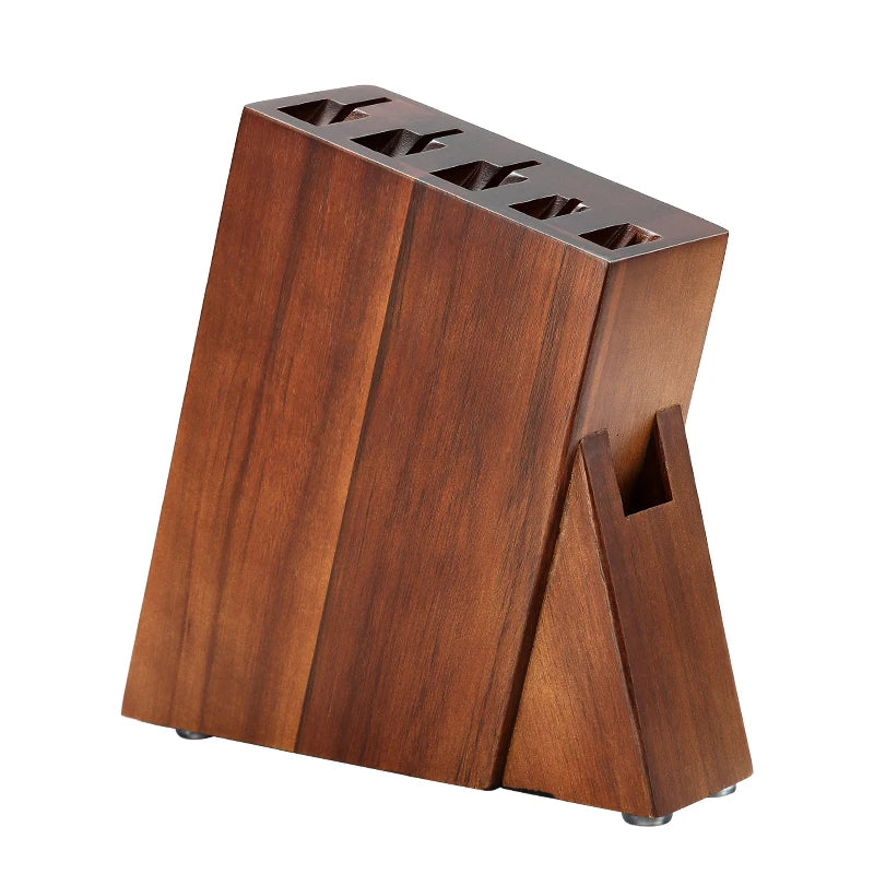 Wooden Knife Holder Rack with Storage Slots Kitchen Countertop