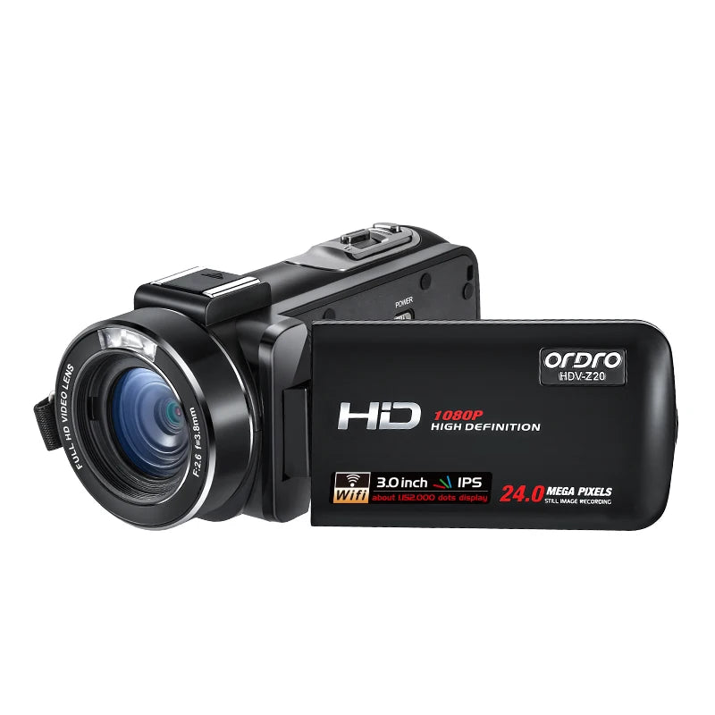 1080p Camcorder with Wi-Fi, IR Night Vision & Mic