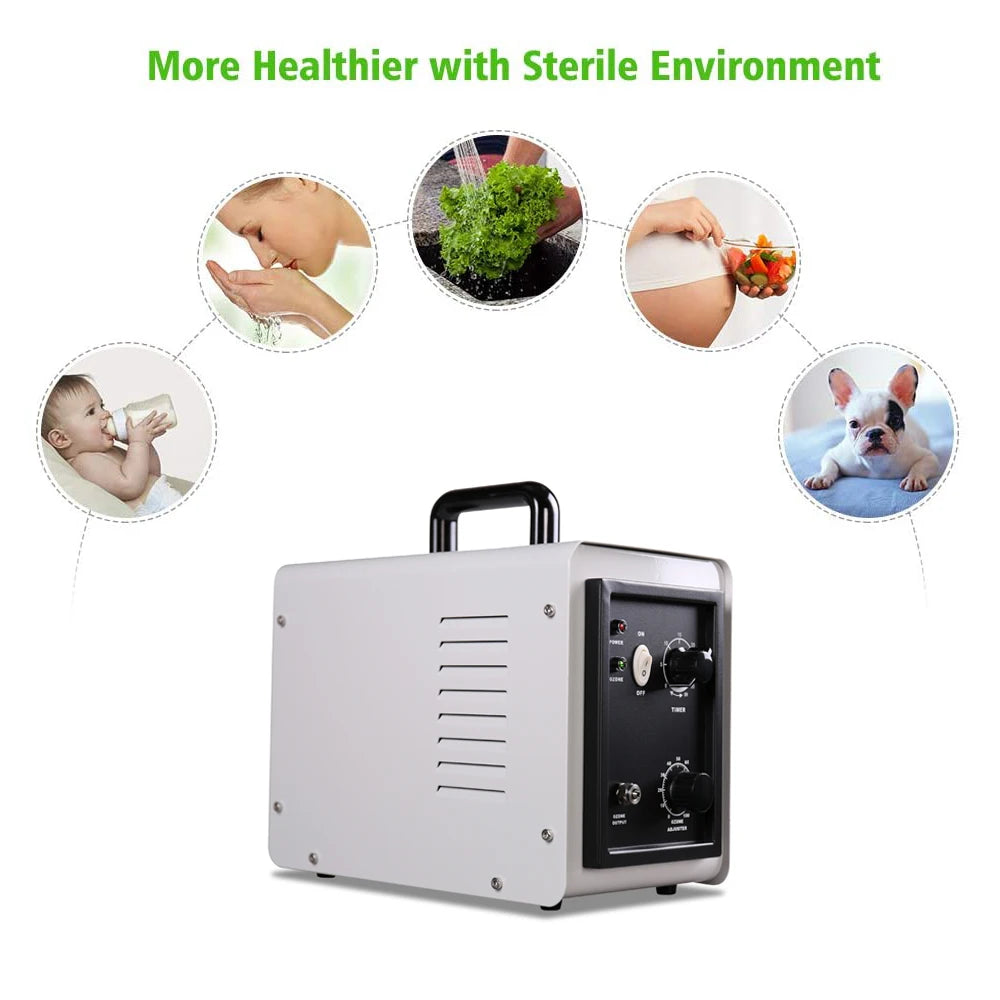 0.5-5G/H Ceramic Tube Ozone Machine with Timer for Home, Office, and Water Treatment