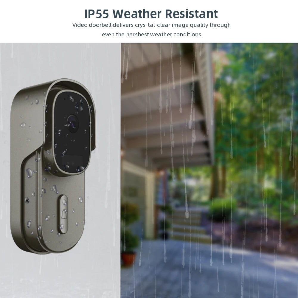1080P Smart WiFi Doorbell with 32GB Storage, Night Vision, Motion Alerts & Chime