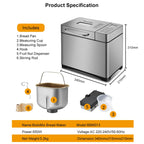1KG Automatic Bread Maker with Fruit and Nut Dispenser