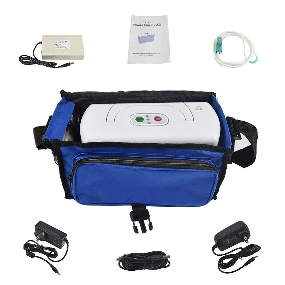 Cordless 3L Oxygen Generator with Carry Bag & Car Adapter Lightweight Home & Travel Use