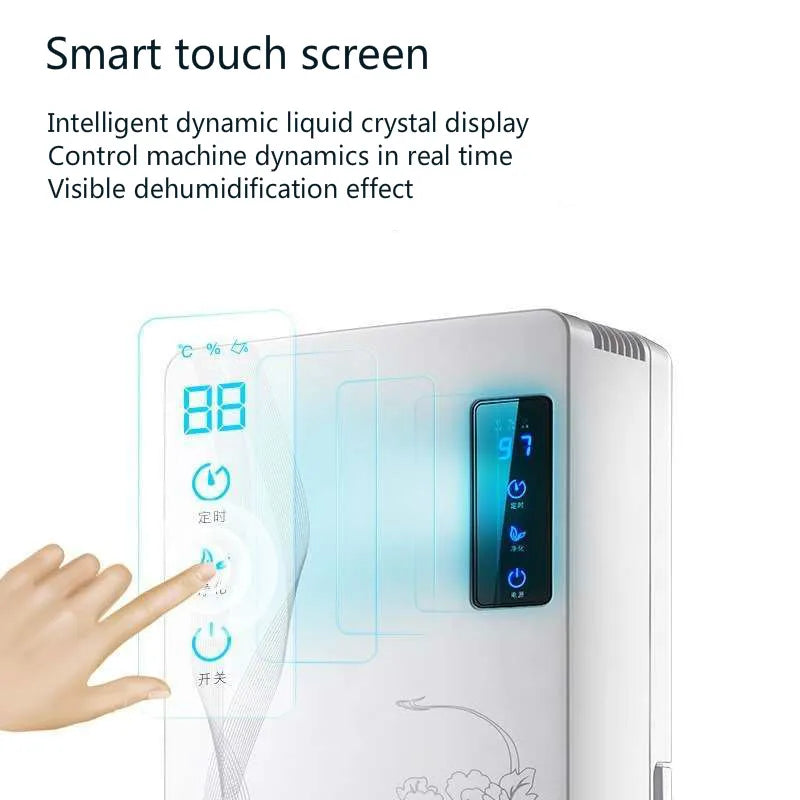 Silent Home Dehumidifier 2.2L with Timer & LED Display White