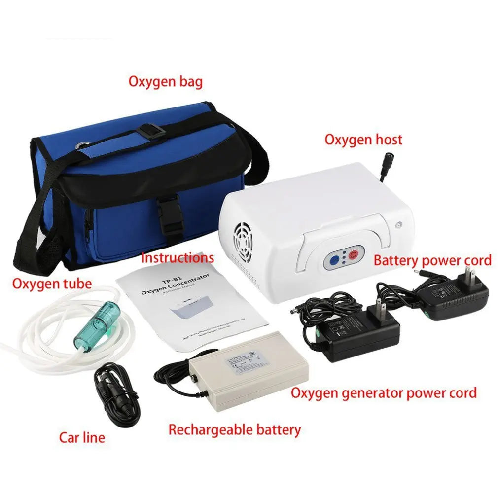 Cordless 3L Oxygen Generator with Carry Bag & Car Adapter Lightweight Home & Travel Use
