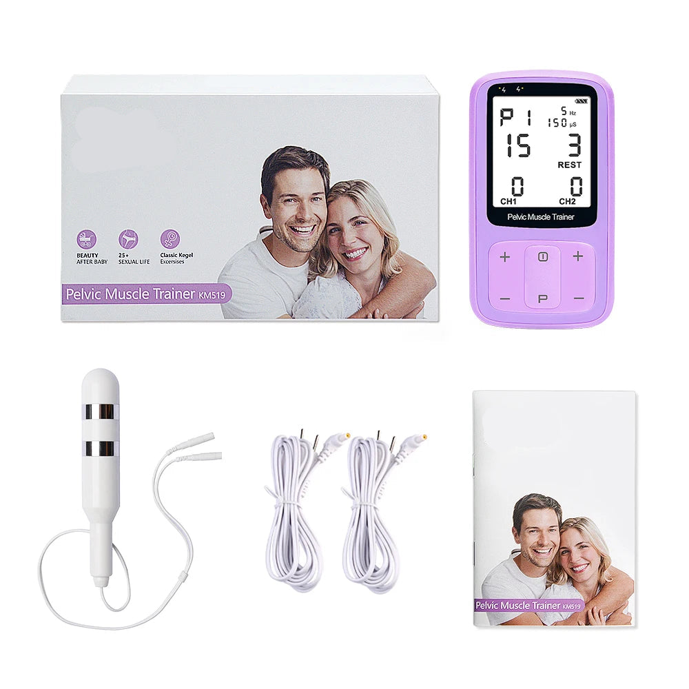 2-Channel Pelvic Muscle Trainer with 15 Modes for Kegel & Incontinence Therapy