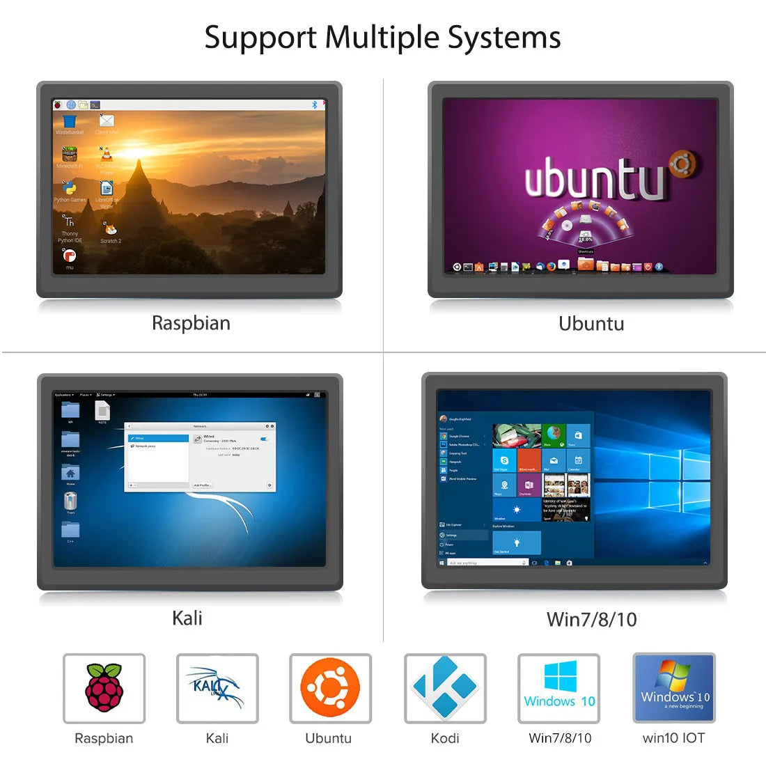 10.1" 2K IPS Portable Monitor with Touchscreen, HDMI & Type-C