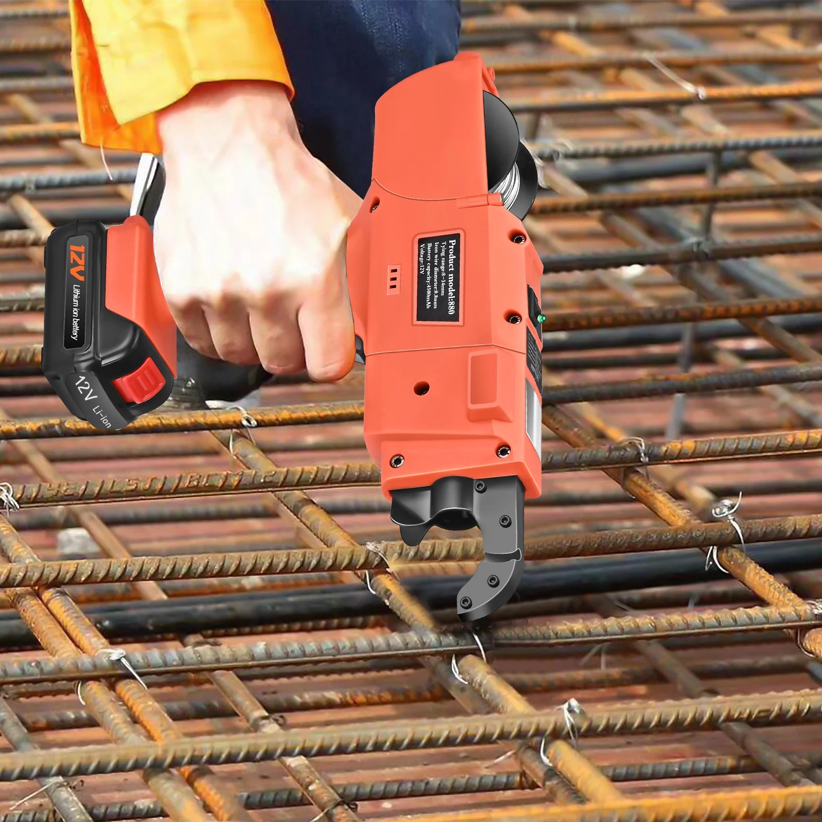12V Automatic Rebar Tying Machine with 2 Batteries