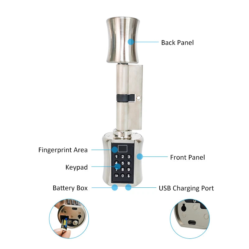 Biometric Electronic Door Lock with PIN Code & Fingerprint Access