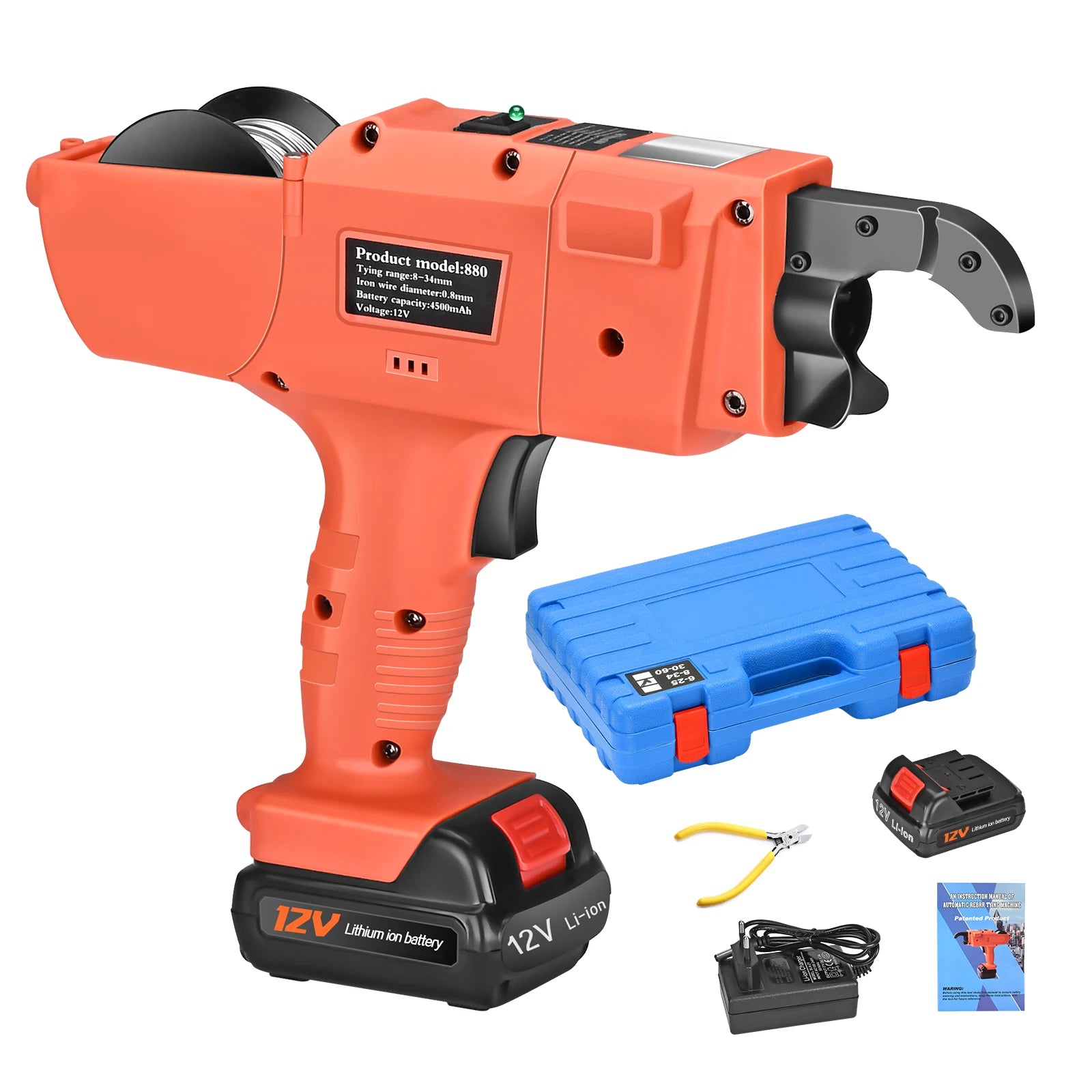 12V Automatic Rebar Tying Machine with 2 Batteries