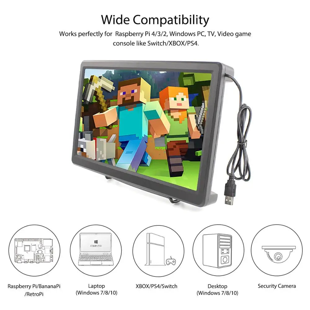10.1" Portable Touchscreen Monitor 1080P IPS with HDMI & Speakers