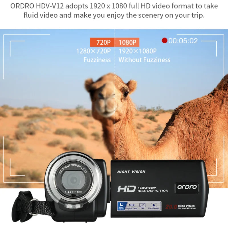 1080P HD Camcorder with Night Vision and Touch Screen
