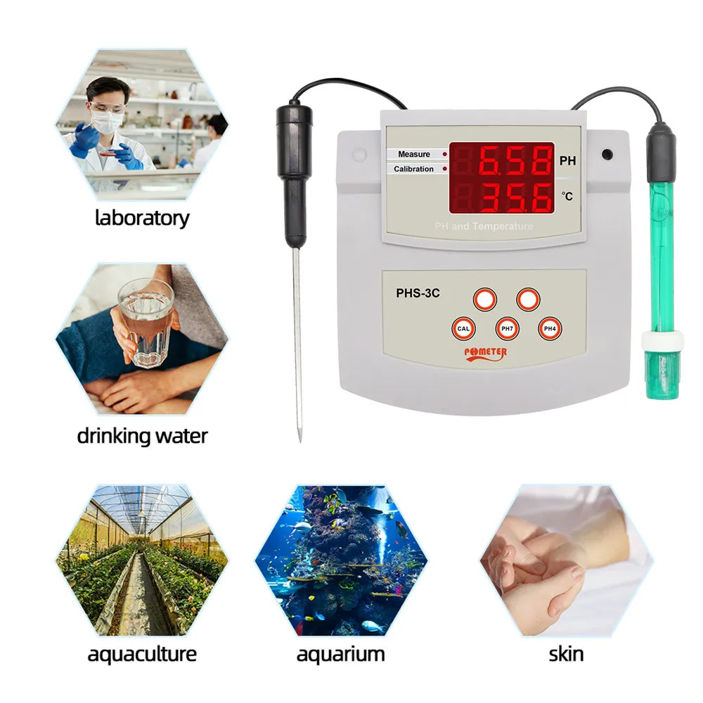 2-in-1 Digital pH and Temperature Tester for Water