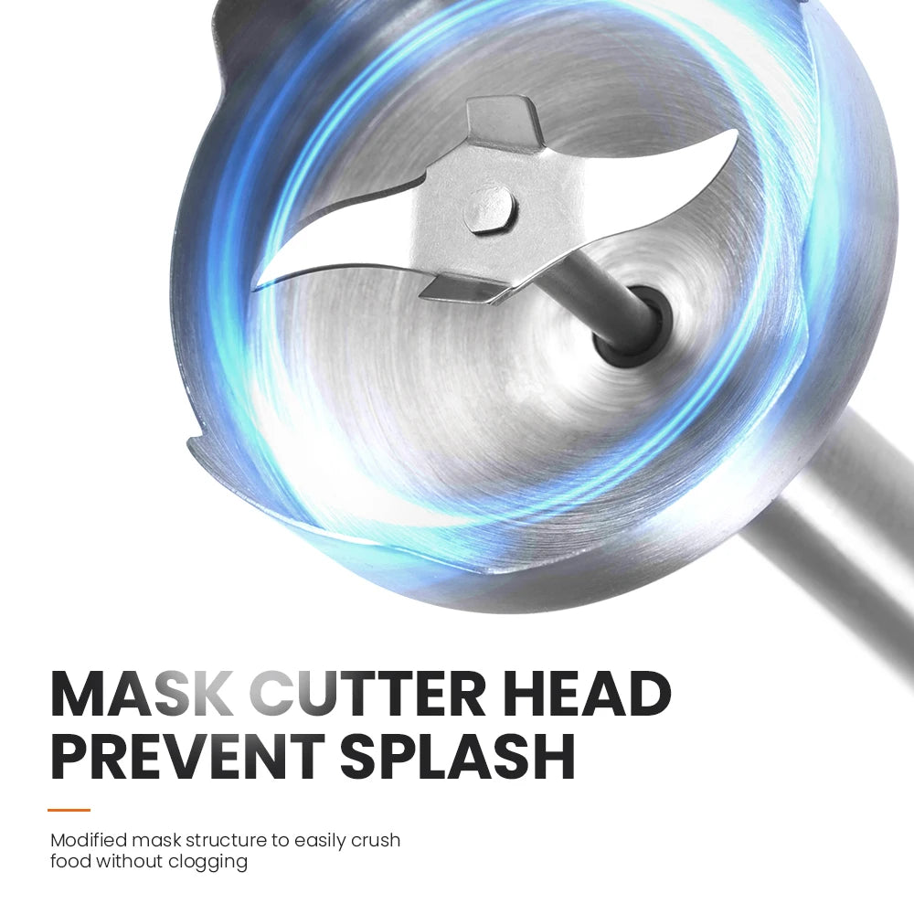 1000W 4-in-1 Immersion Blender Silver Gray Hand Mixer with Beaker, Chopper & Whisk AU Plug