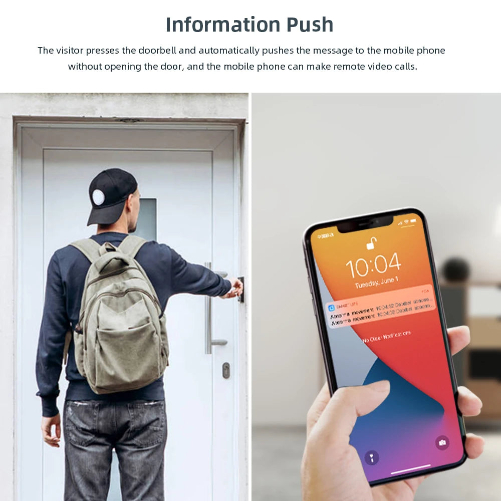 1080P Smart WiFi Doorbell with 32GB Storage, Night Vision, Motion Alerts & Chime