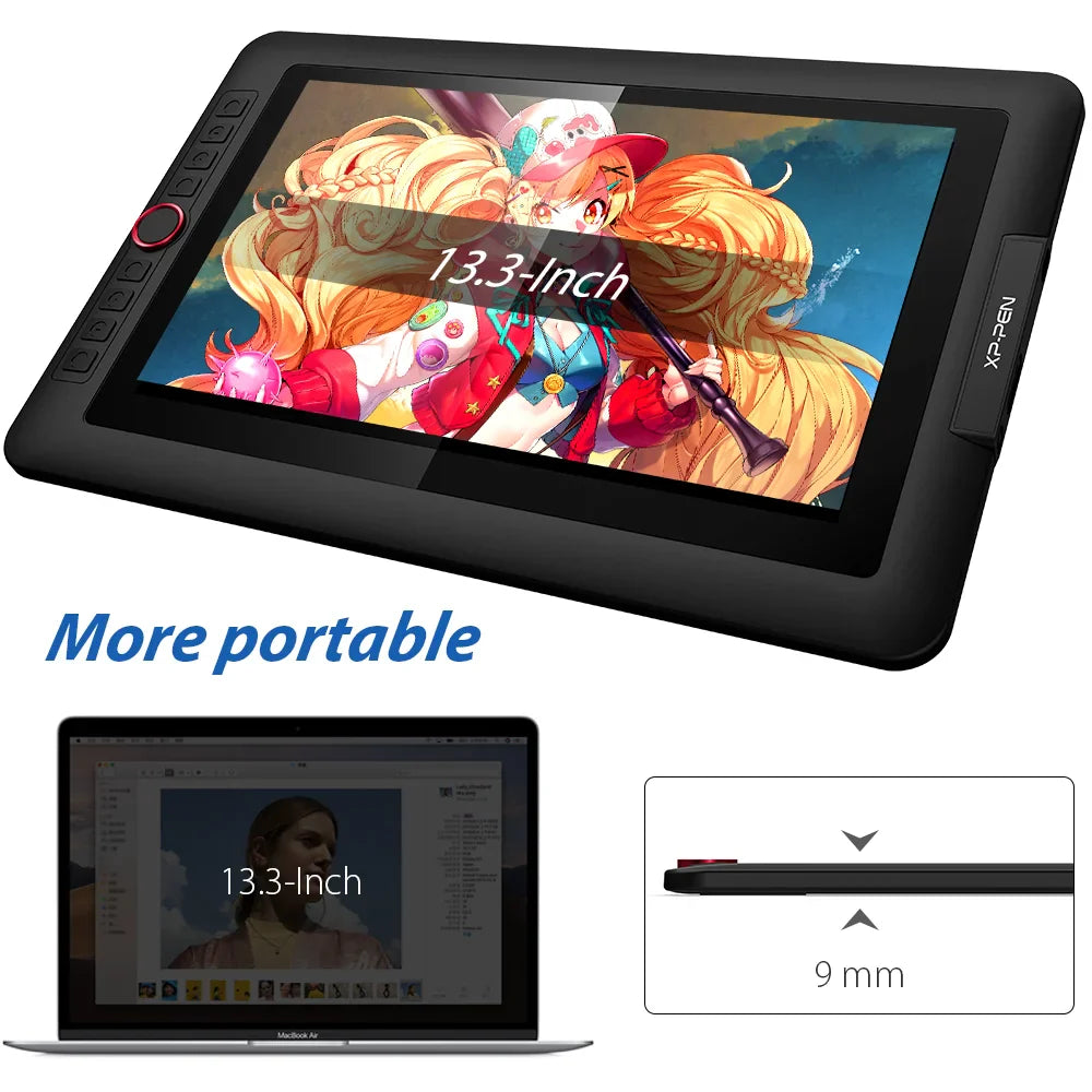 13.3" Drawing Tablet Monitor with Tilt and Stylus