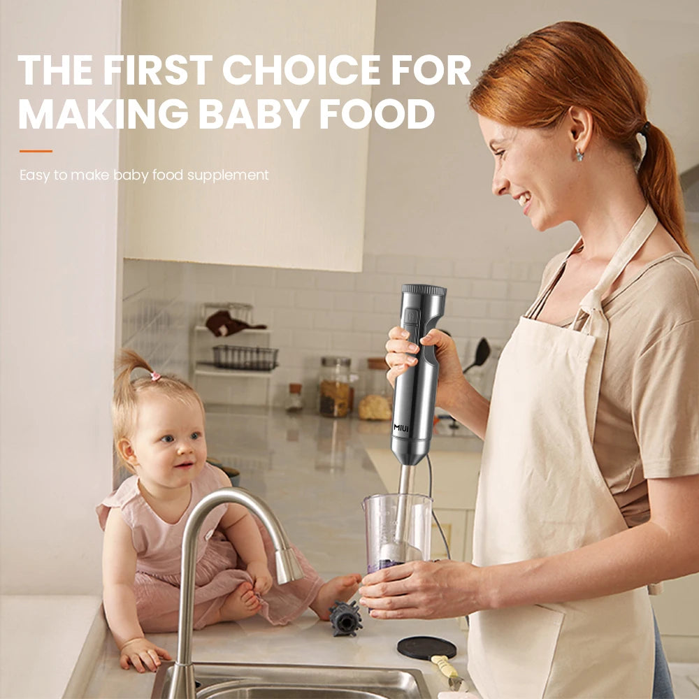1000W 4-in-1 Immersion Blender Silver Gray Hand Mixer with Beaker, Chopper & Whisk AU Plug