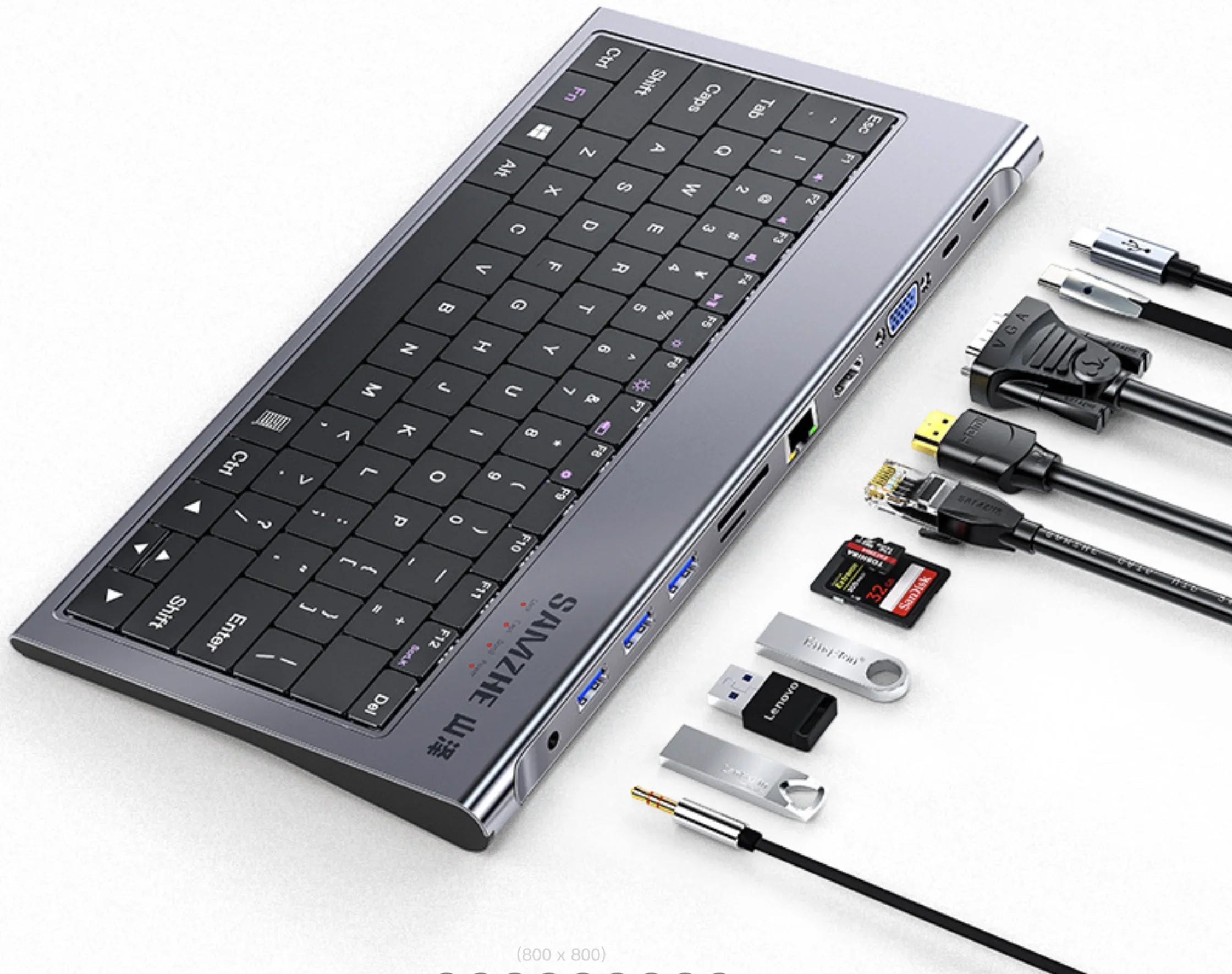 11-in-1 USB-C Docking Station with Keyboard & HDMI