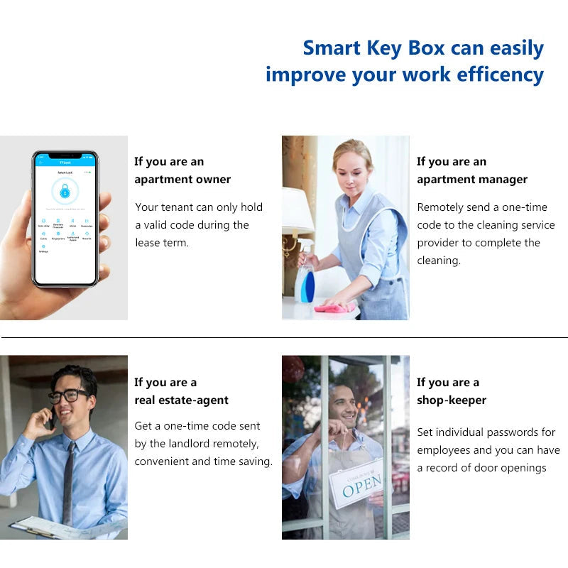 Outdoor Waterproof Key Storage Box with Smart App Control & Fingerprint Unlock