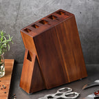 Wooden Knife Holder Rack with Storage Slots Kitchen Countertop