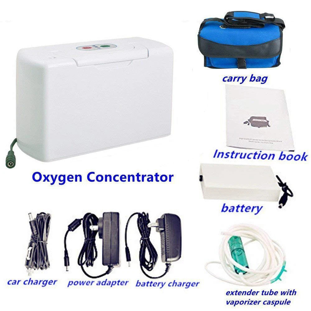 Cordless 3L Oxygen Generator with Carry Bag & Car Adapter Lightweight Home & Travel Use