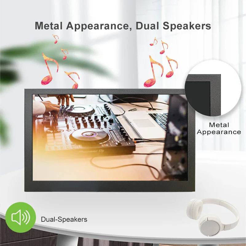 10in Portable IPS Touchscreen Monitor 1024x600 with Speakers