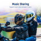 2-Pack Bluetooth Motorcycle Intercom Headsets with Music Sharing