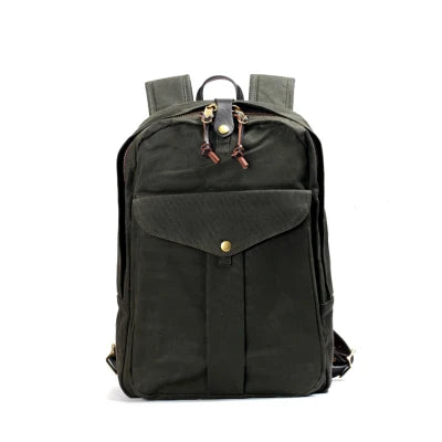 Vintage Waxed Canvas Backpack for Laptop and Travel