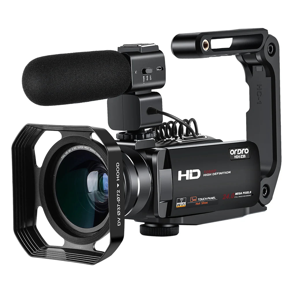 1080p Camcorder with Wi-Fi, IR Night Vision & Mic