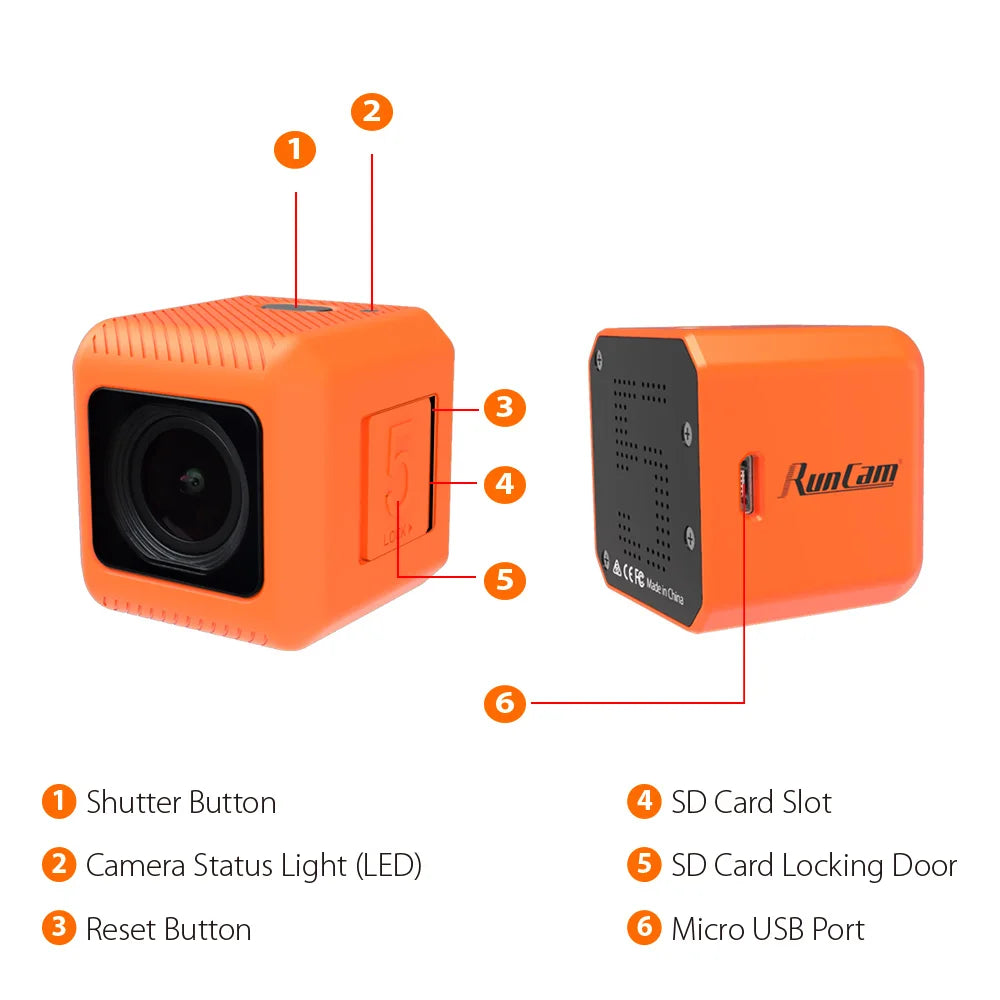 Compact 4K Camera with Stabilizer for Outdoor Adventures  RUNCAM5 Black Only Cam