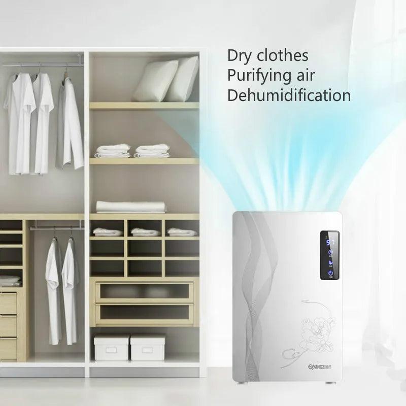 Silent Home Dehumidifier 2.2L with Timer & LED Display White