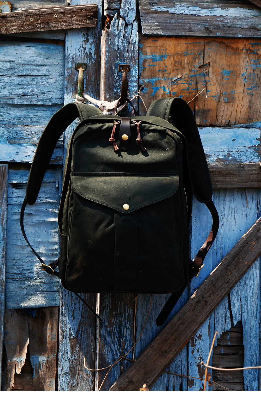 Vintage Waxed Canvas Backpack for Laptop and Travel