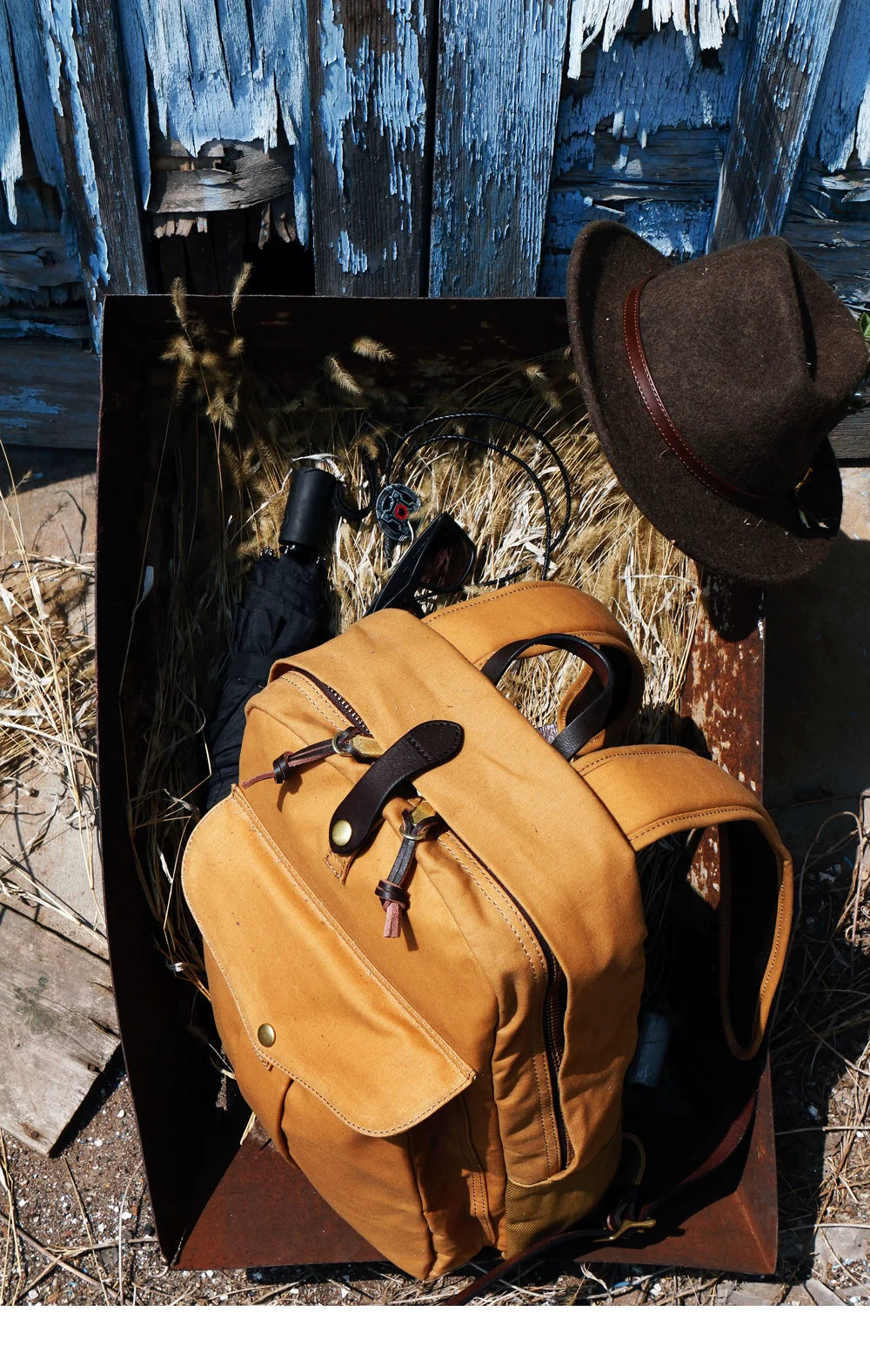 Heavy Duty Canvas Laptop Backpack with YKK Zippers