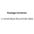 Modern Black Small Round Side Table for Living Room or Bedroom