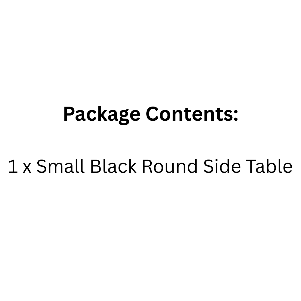 Modern Black Small Round Side Table for Living Room or Bedroom