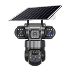 4G Solar Outdoor Security Camera with 12MP 3-Lens 10X Zoom and Night Vision