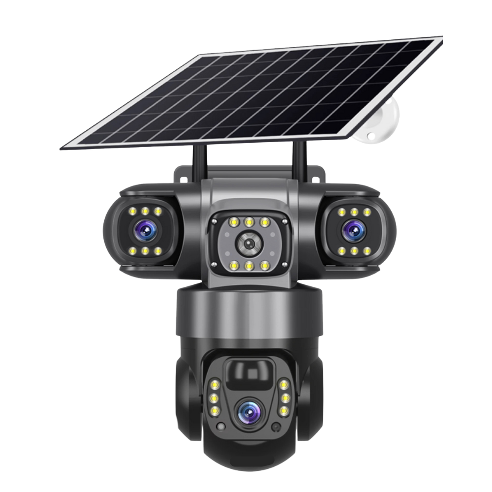 4G Solar Outdoor Security Camera with 12MP 3-Lens 10X Zoom and Night Vision