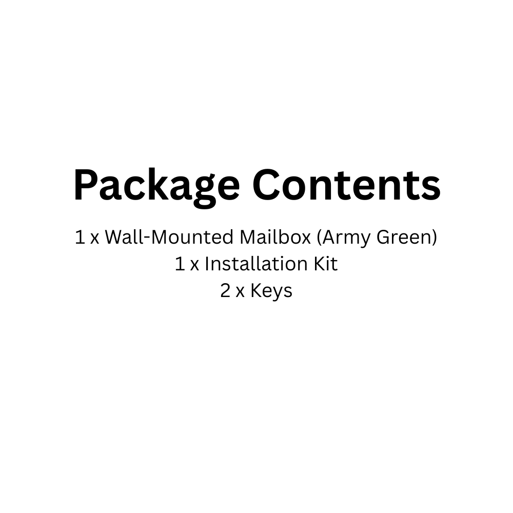 Retro Lockable Mailbox for Villa or Home Army Green