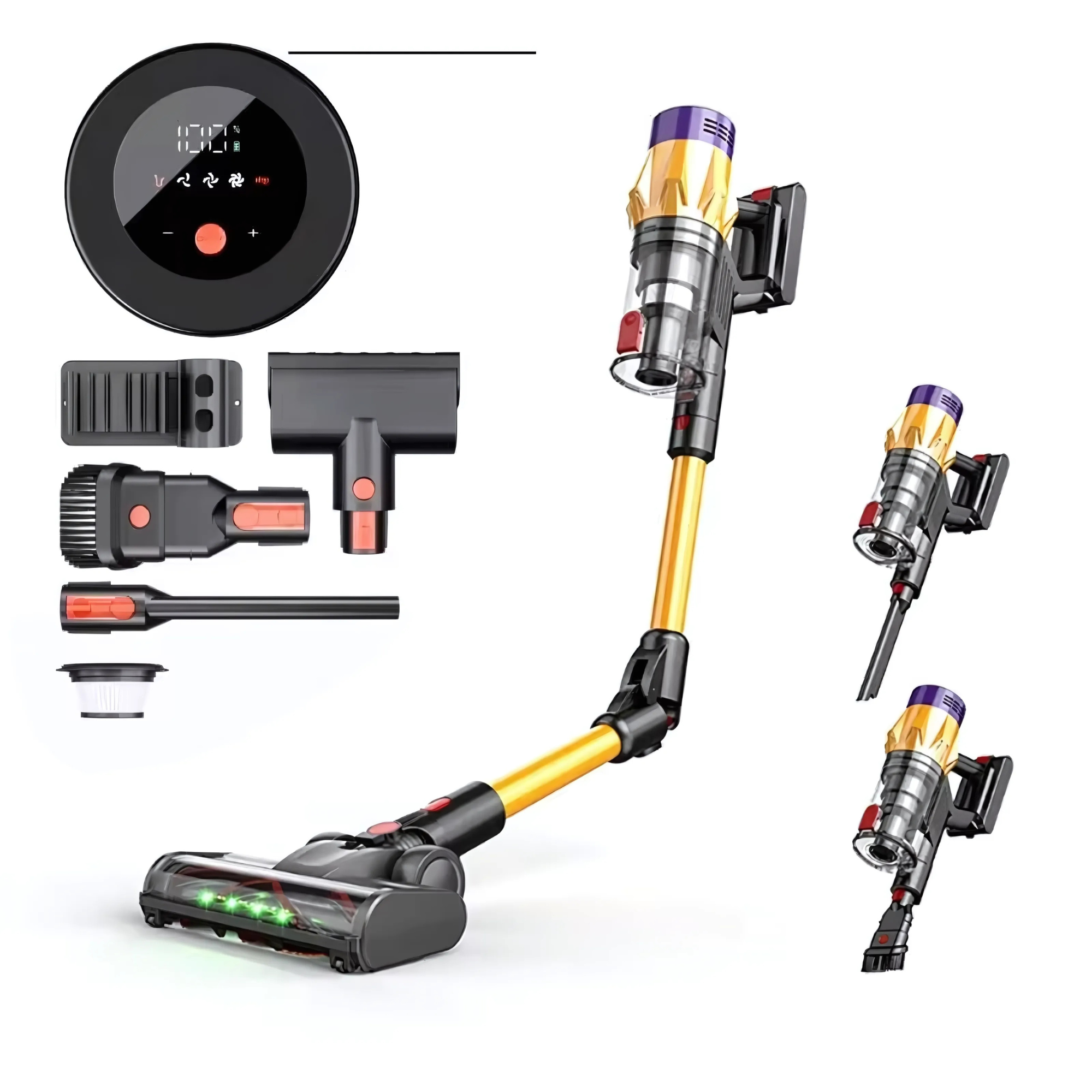 Wireless Handheld Vacuum with Mite Brush and Folding Rod