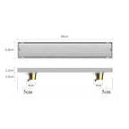Long Strip Bathroom Drain, 6.8x40cm, Anti-Odor Steel